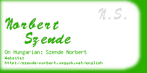 norbert szende business card